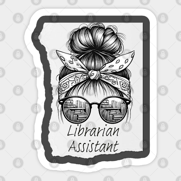 Librarian Assistant messy bandana design Sticker by Apparels2022